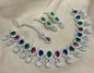 Multi Coloured American Diamond Jewellery Set