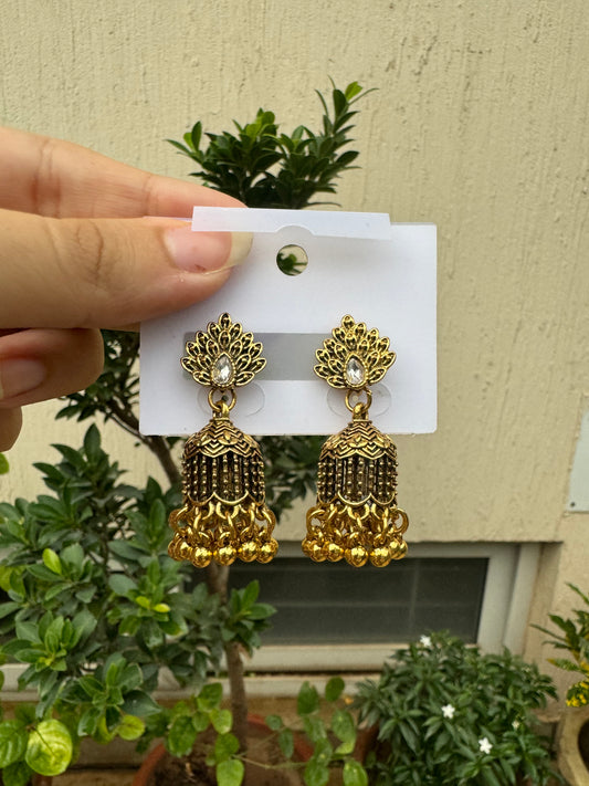 Golden Peacock Style Jhumka