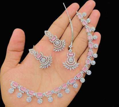 American Diamond Jewellery Pink